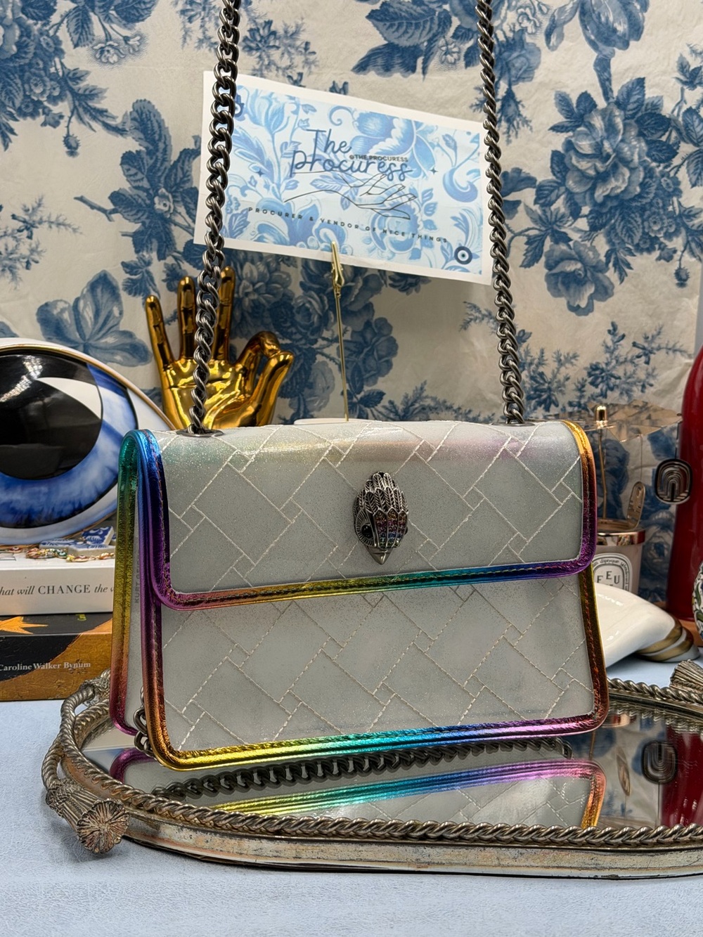 🆕 KURT GEIGER LONDON 🧿 NWOT Vinyl Medium Kensington Convertible Crossbody Bag